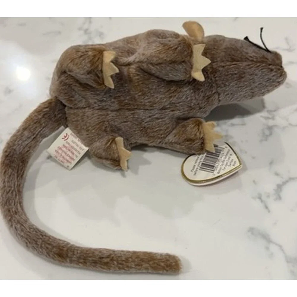 TY TIPTOE MOUSE BEANIE BABY Mint Rat Brown 1999 🐀 🔥 Display Case Included 🔥🔥